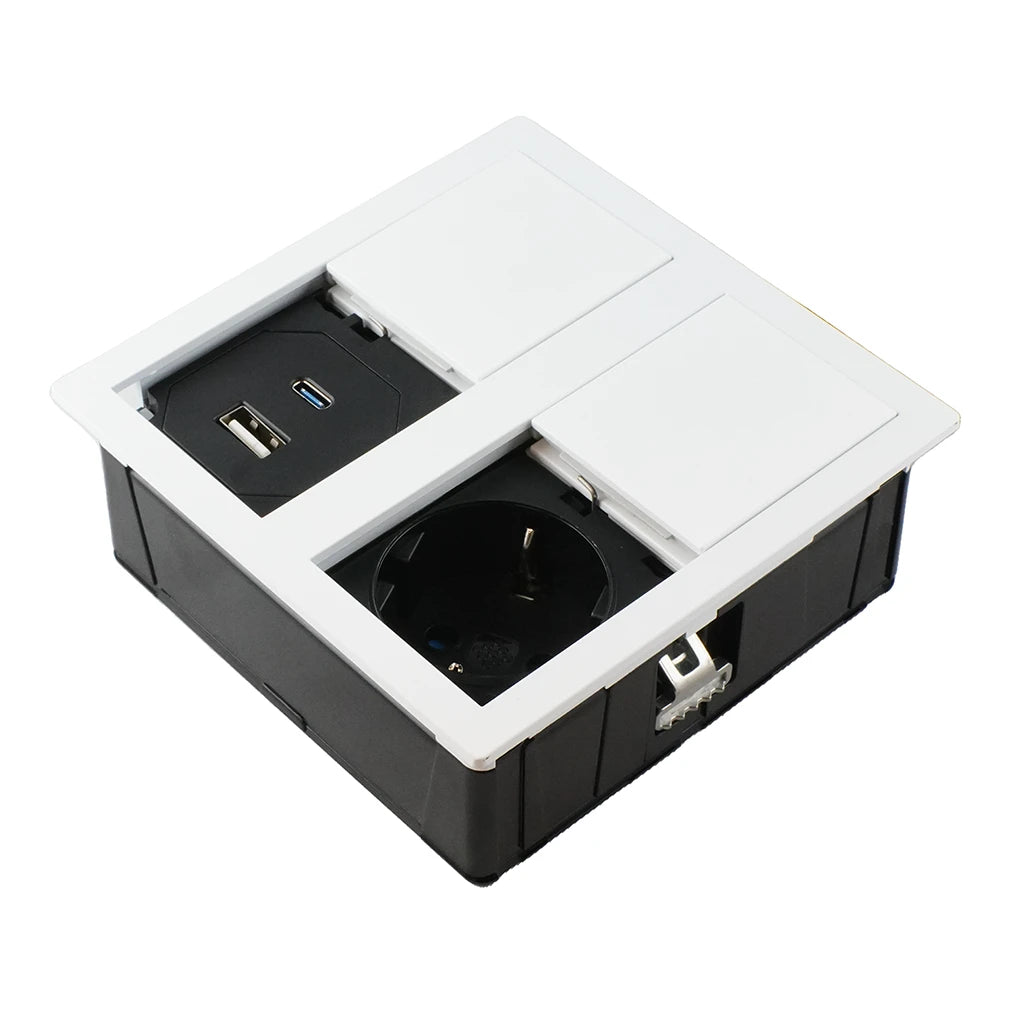 ASA 06015E00015 Vestavná zásuvková jednotka VERSAHIT DUAL 1x230V, 1x USB 5V (A+A), bílá RAL9003 ASA 06015E00015 Vestavná zásuvková jednotka VERSAHIT DUAL 1x230V, 1x USB 5V (A+A), bílá RAL9003